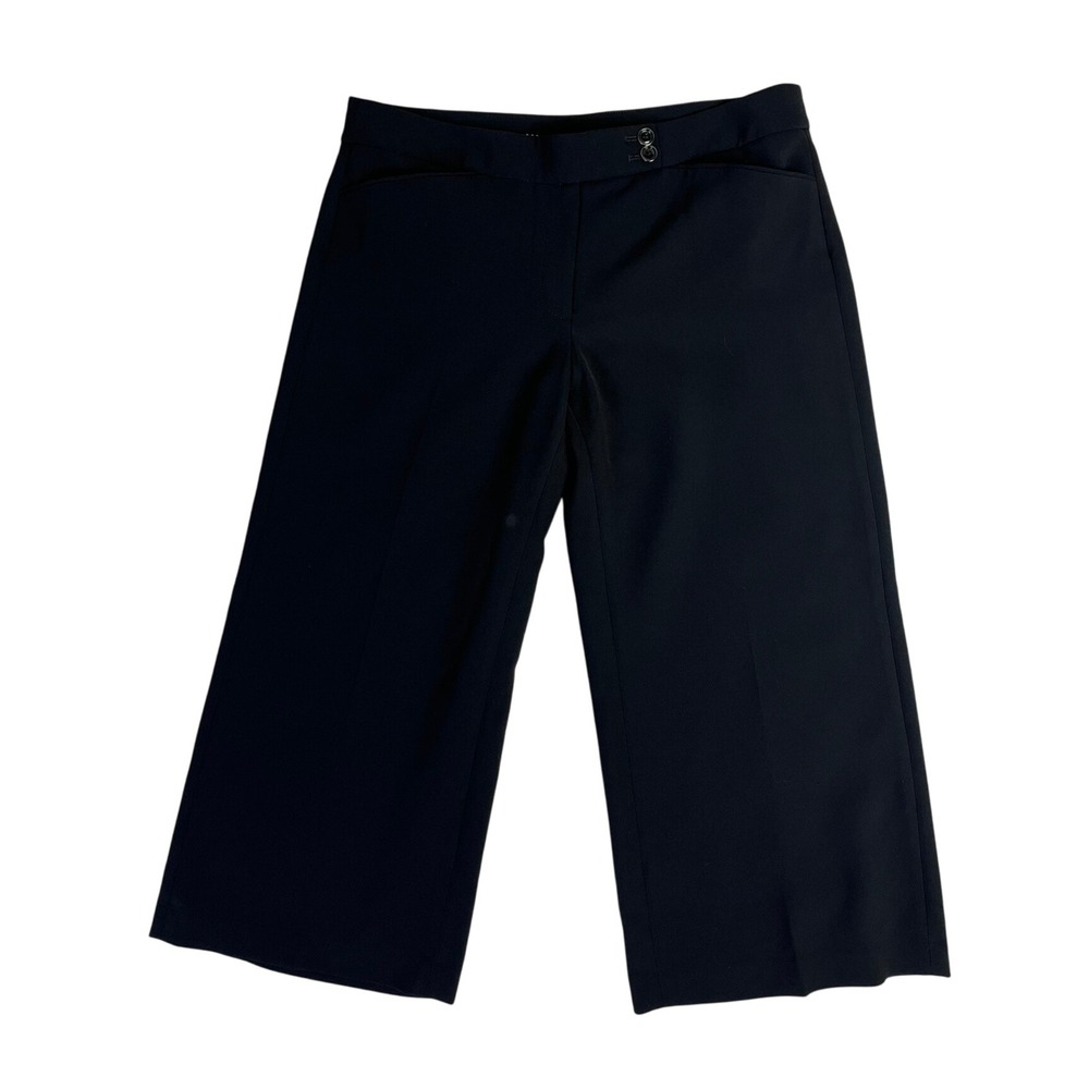 White House Black Market Cropped Flare Dress Pants Office Core Black Career 8